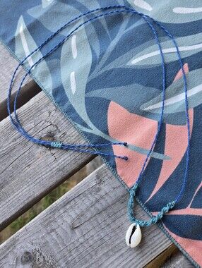New Handmade Sage Bohème Shell Pendant Necklace - Blue & Turquoise